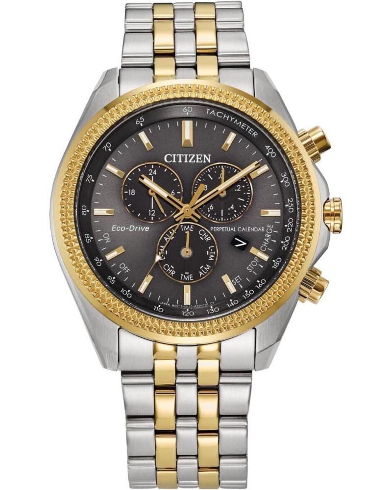 CITIZEN ECO-DRIVE CHRONOGRAPH WATCH BL5564-55H TWO-TONE STEEL/GOLD GREY GRIS