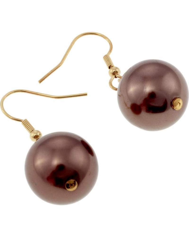 ORECCHINI PENDENTI CRISTIAN LAY 431890 CON PERLE MARRONI BRILLANTI