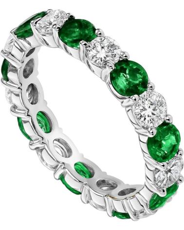 ANEL ETERNIDADE DIAMONFIRE COM ZIRCÓNIAS ESMERALDA E BRANCAS, REF. 6116241084160