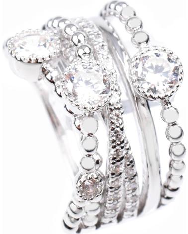 DIAMONFIRE ANILLO MULTIBANDA DE PLATA CON CIRCONITAS, REF. 6117801082160