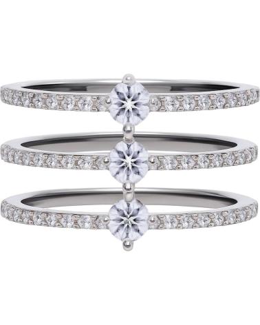 CONJUNTO DE 3 ANÉIS DIAMONFIRE COM ZIRCÓNIAS SOLITÁRIAS REF. 6118401082165