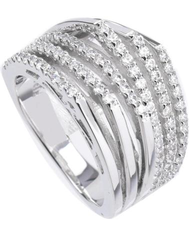 ANEL LARGO DIAMONFIRE 6118531082165 COM MÚLTIPLOS FIOS DE ZIRCÔNIAS