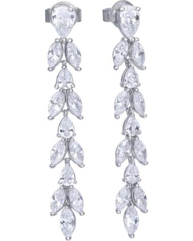 BRINCOS PENDENTES DIAMONFIRE COM ZIRCÓNIAS DESIGN FOLHA MODELO 6220211082