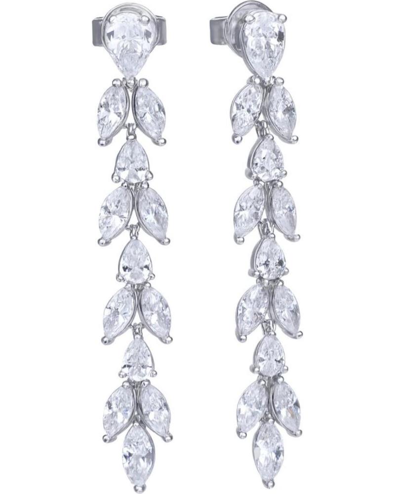 BRINCOS PENDENTES DIAMONFIRE COM ZIRCÓNIAS DESIGN FOLHA MODELO 6220211082