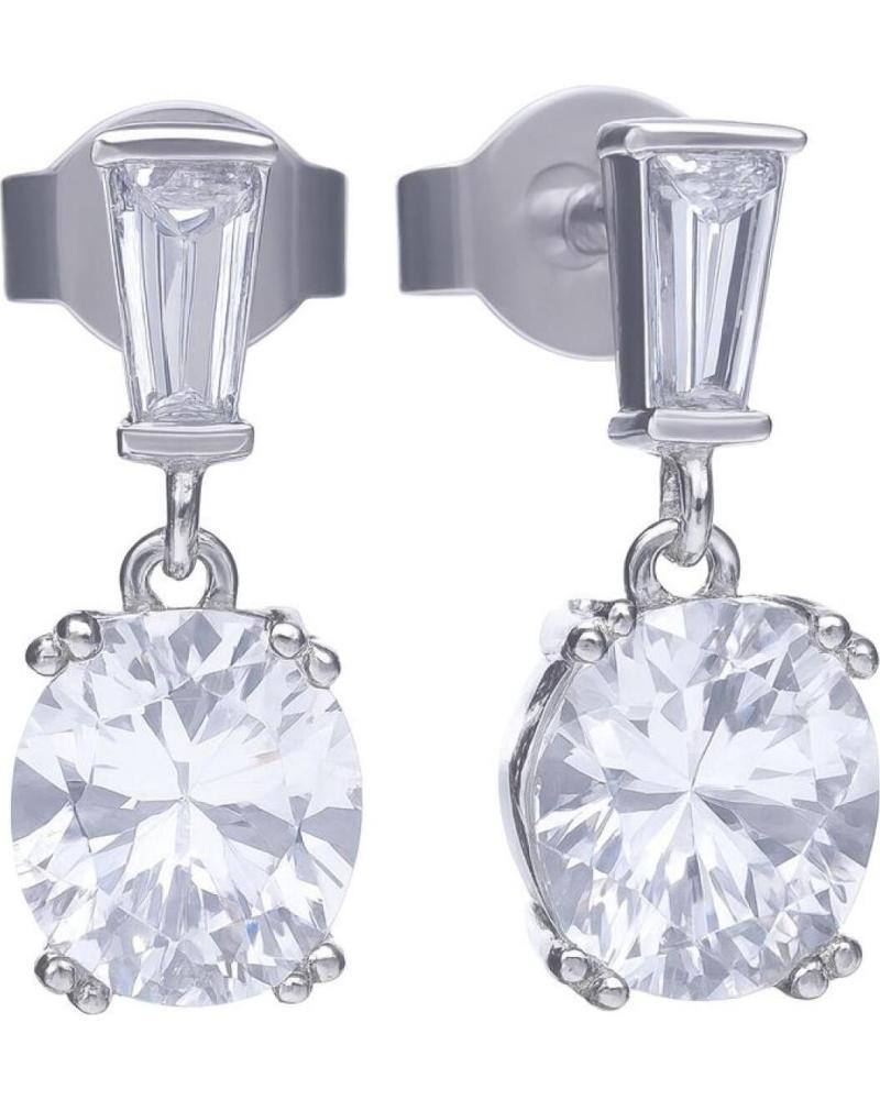 BRINCOS PENDENTES DIAMONFIRE 6220621082 COM ZIRCÔNIAS BRANCAS