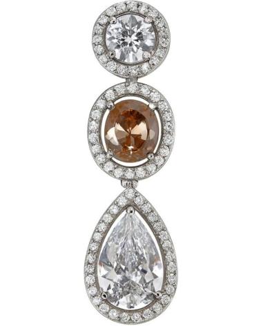 PINGENTE DIAMONFIRE 6512981133 DE PRATA COM ZIRCÔNIAS TRICOLORES