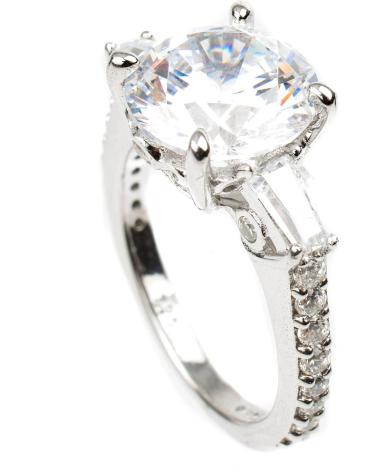 ANEL SOLITÁRIO DIAMONFIRE 9502941082165 COM ZIRCÓNIAS LATERAIS