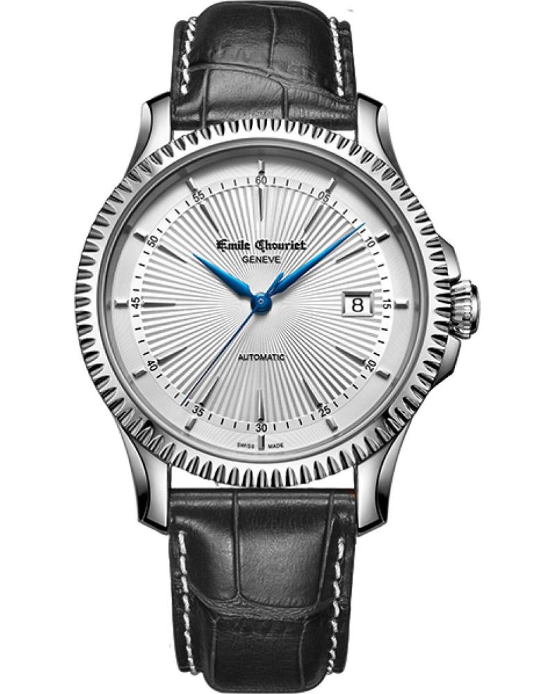 EMILE CHOURIET ARMBANDUHR 08.1155.G.6.6.27.2 MIT SCHWARZEM LEDERARMBAND NEGRO