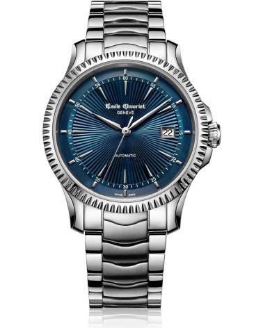 AUTOMATIKUHR EMILE CHOURIET 08.1155.G.6.6.98.6 MIT BLAUEM ZIFFERBLATT UND EDELSTAHLARMBAND GRIS