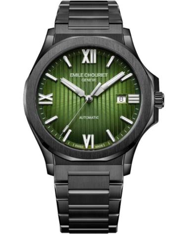 EMILE CHOURIET UHR 08.1172.G.H.H.E8.H MIT GRÜNEM ZIFFERBLATT UND SCHWARZEM GEHÄUSE/ARMBAND NEGRO