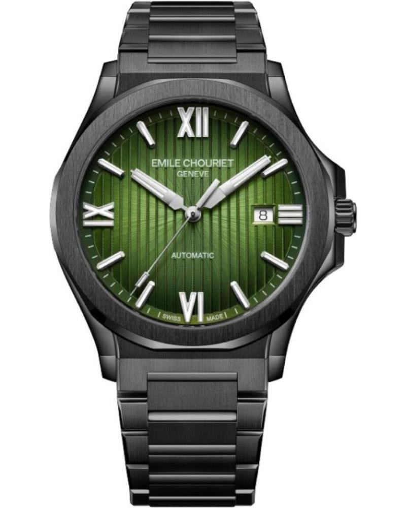 EMILE CHOURIET UHR 08.1172.G.H.H.E8.H MIT GRÜNEM ZIFFERBLATT UND SCHWARZEM GEHÄUSE/ARMBAND NEGRO