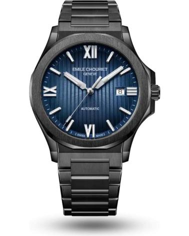 EMILE CHOURIET UHR 08.1172.G.H.H.N8.H MIT BLAUEM ZIFFERBLATT UND SCHWARZEM GEHÄUSE/ARMBAND NEGRO