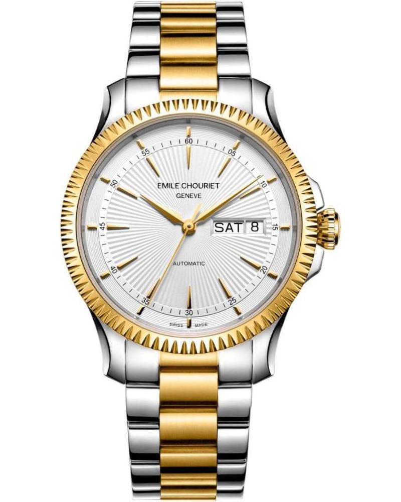 EMILE CHOURIET 09.1155.G.6.56.28.0 TWO-TONE WATCH WITH WHITE DIAL AND GOLD ACCENTS GRIS