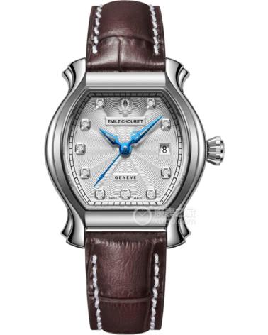 EMILE CHOURIET UHR 19 1138 L 6 8 27 2 MIT BRAUNEM LEDERARMBAND MARRON