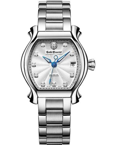 EMILE CHOURIET UHR 19 1138 L 6 8 27 6 MIT GRAUEM STAHLARMBAND GRIS