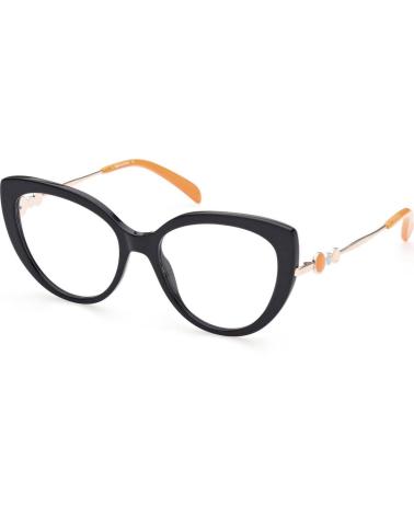 MONTURA DE GAFAS EMILIO PUCCI EP5190-53001 CAT-EYE NEGRA CON VARILLAS DORADO ROSA
