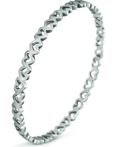 BRACELET RIGIDE FOLLI FOLLIE '1B14F001' AVEC MOTIF CŒURS TON ARGENTÉ