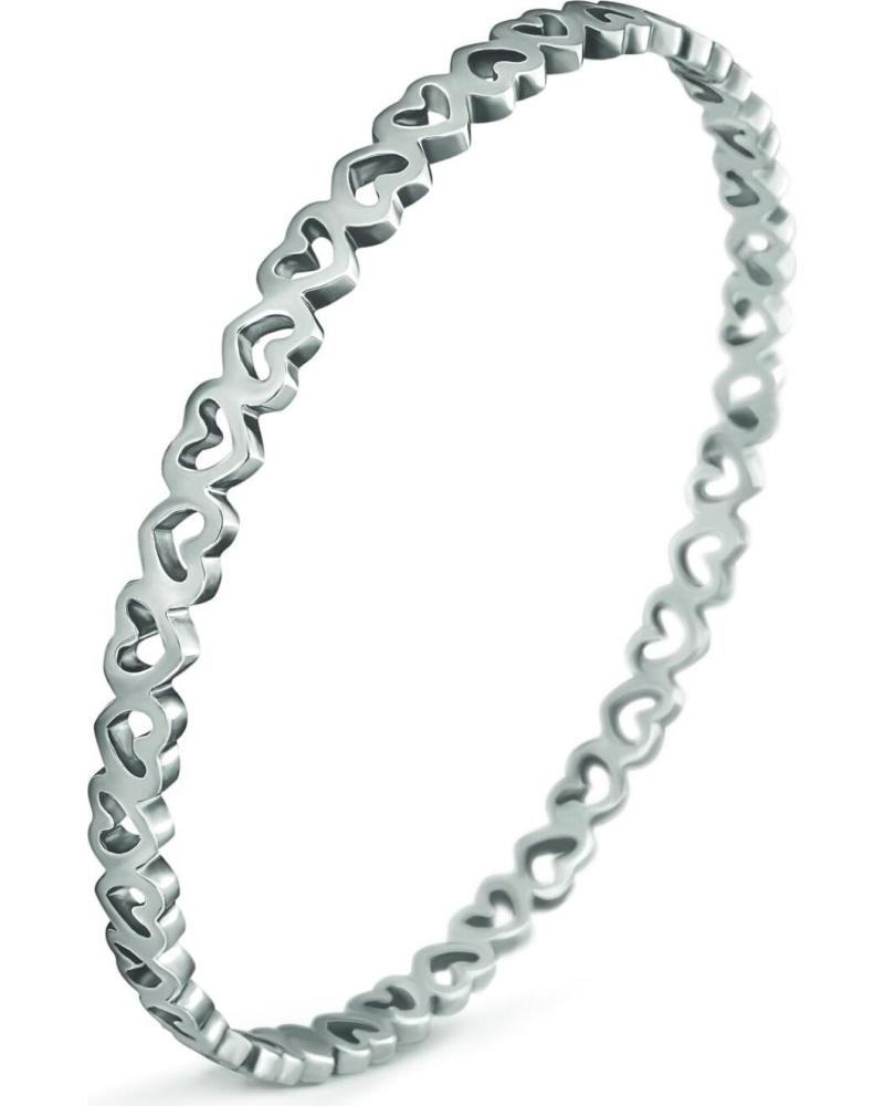 BRACELET RIGIDE FOLLI FOLLIE '1B14F001' AVEC MOTIF CŒURS TON ARGENTÉ