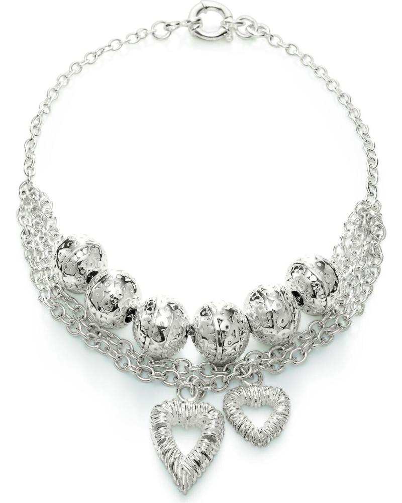 COLLAR FOLLI FOLLIE 1N0F027 PLATA CON BOLAS Y CORAZONES