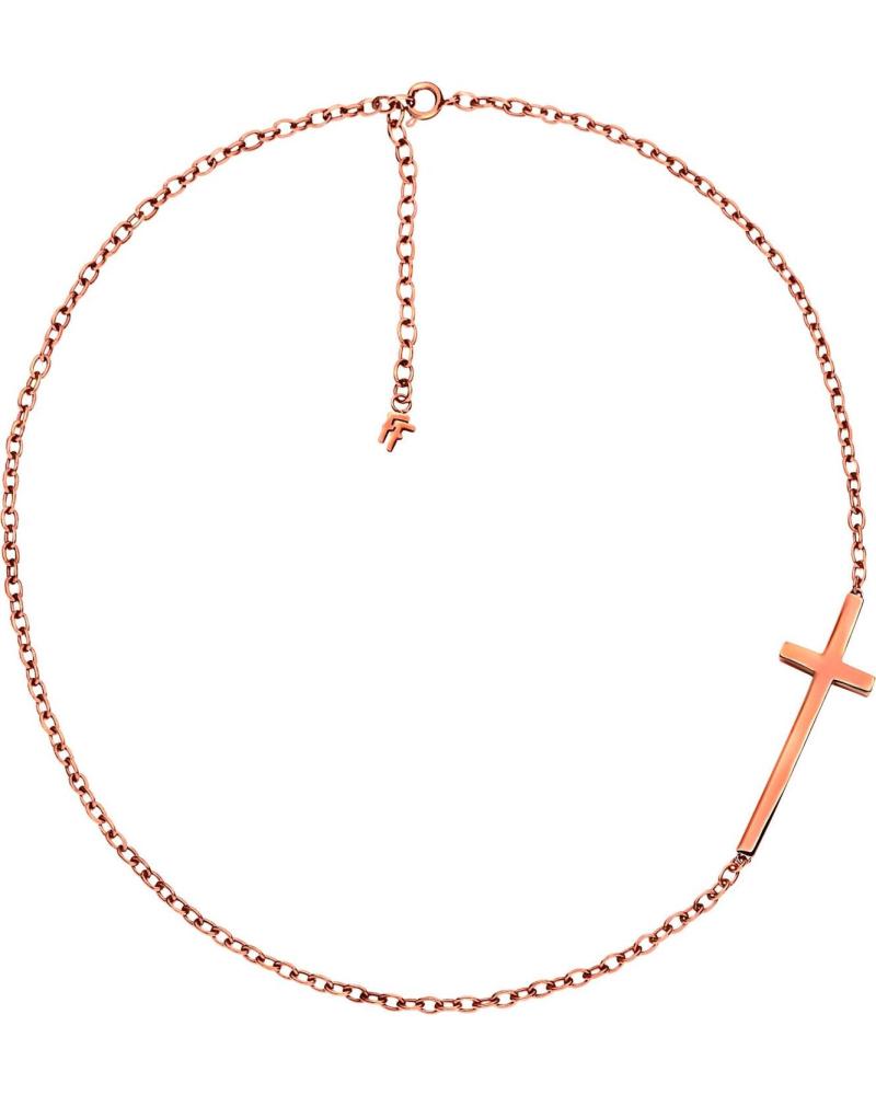 COLLAR FOLLI FOLLIE CON COLGANTE CRUZADO ORO ROSA 1N13T004R