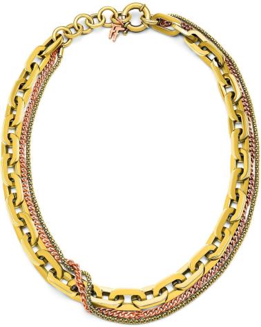 COLLAR FOLLI FOLLIE 1N14T067YYB DE DOBLE CADENA DORADA
