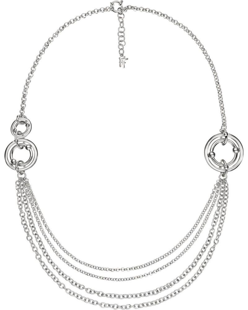 LONG COLLIER FOLLI FOLLIE 1N15F075 AVEC CHAÎNES MULTIPLES ET DÉTAILS CIRCULAIRES