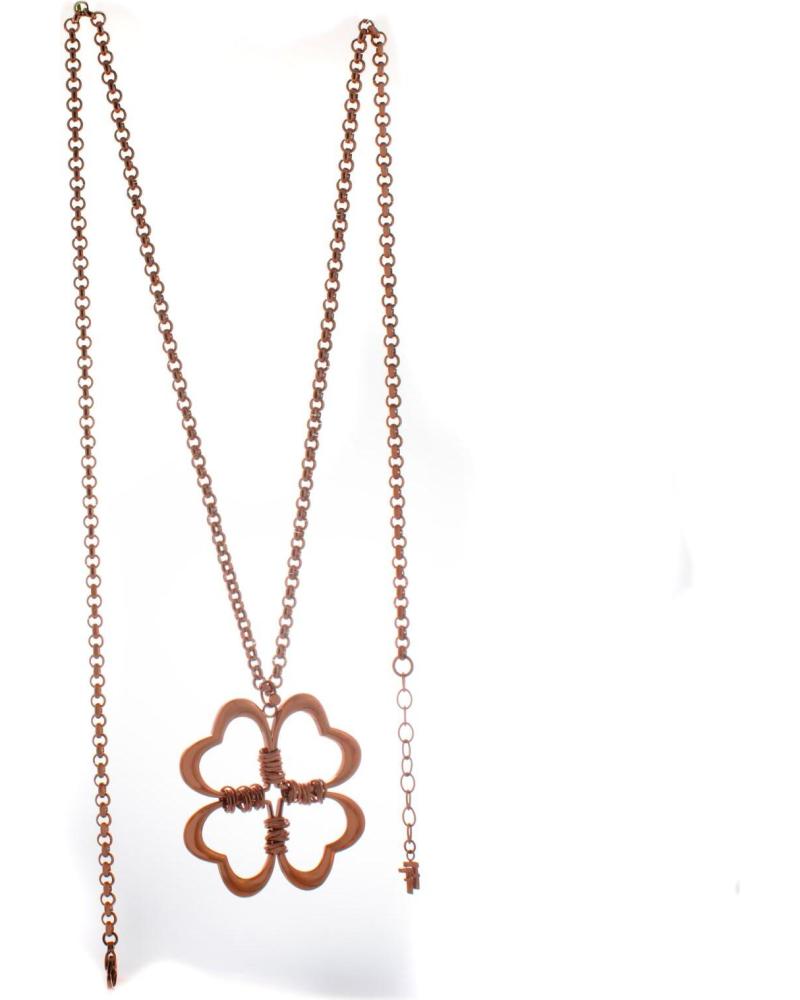 COLLIER FOLLI FOLLIE 1N15T001R PENDENTIF TRÈFLE CŒURS OR ROSE