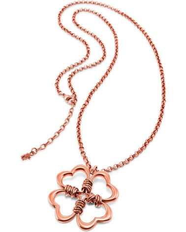 COLLAR FOLLI FOLLIE 1N15T002R CON COLGANTE FLORAL DE CORAZONES EN ORO ROSA
