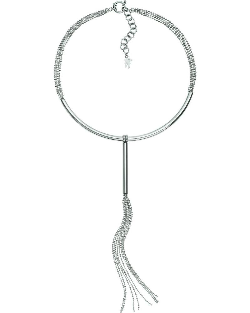 COLLAR FOLLI FOLLIE 1N17F013 CON COLGANTE DE FLECOS ONDULADOS PLATEADO