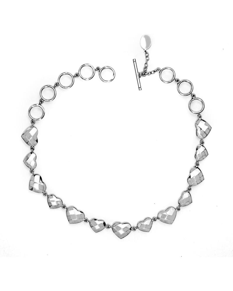 COLLAR FOLLI FOLLIE 1N9F146 DE PLATA CON ESLABONES IRREGULARES