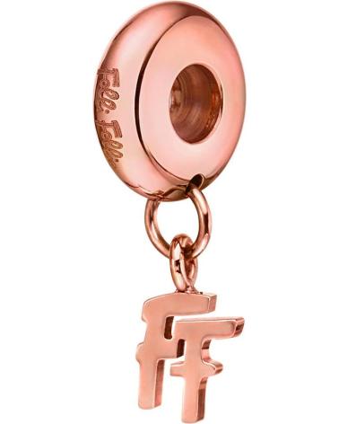 BRELOQUE PENDENTIF FOLLI FOLLIE 1P16T011R AVEC INITIALES OR ROSE