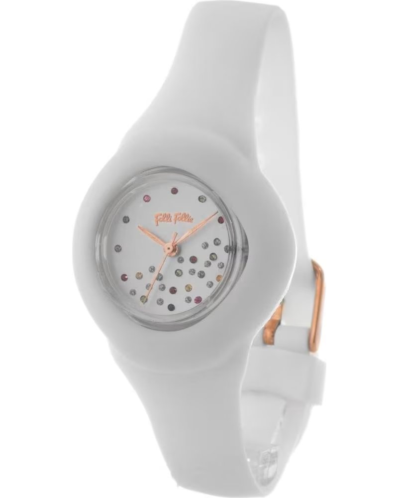RELOJ FOLLI FOLLIE WF15P044ZSS BLANCO CON CORREA NEGRA NEGRO