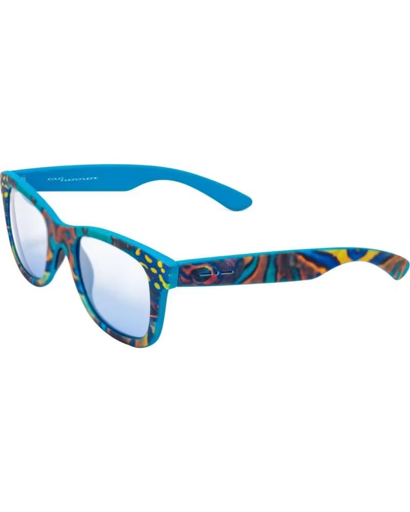 Startseite-ITALIA-INDEPENDENT-SONNENBRILLE ITALIA INDEPENDENT 0090-FIS-000 MIT MEHRFARBIGEM GEMUSTERTEM RAHMEN UND BLAUEN SPIEGE