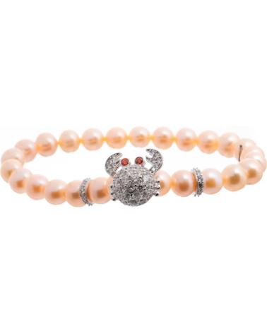 BRACCIALE LANCASTER JLA-BR-CRAB-1-PE CON CHARM GRANCHIO E PERLE ARANCIO PASTELLO