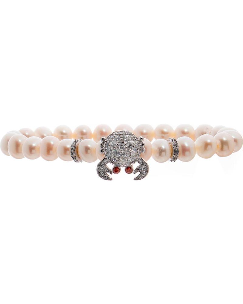 BRACCIALE LANCASTER JLA-BR-CRAB-1-WH CON CHARM GRANCHIO E PERLE BIANCHE
