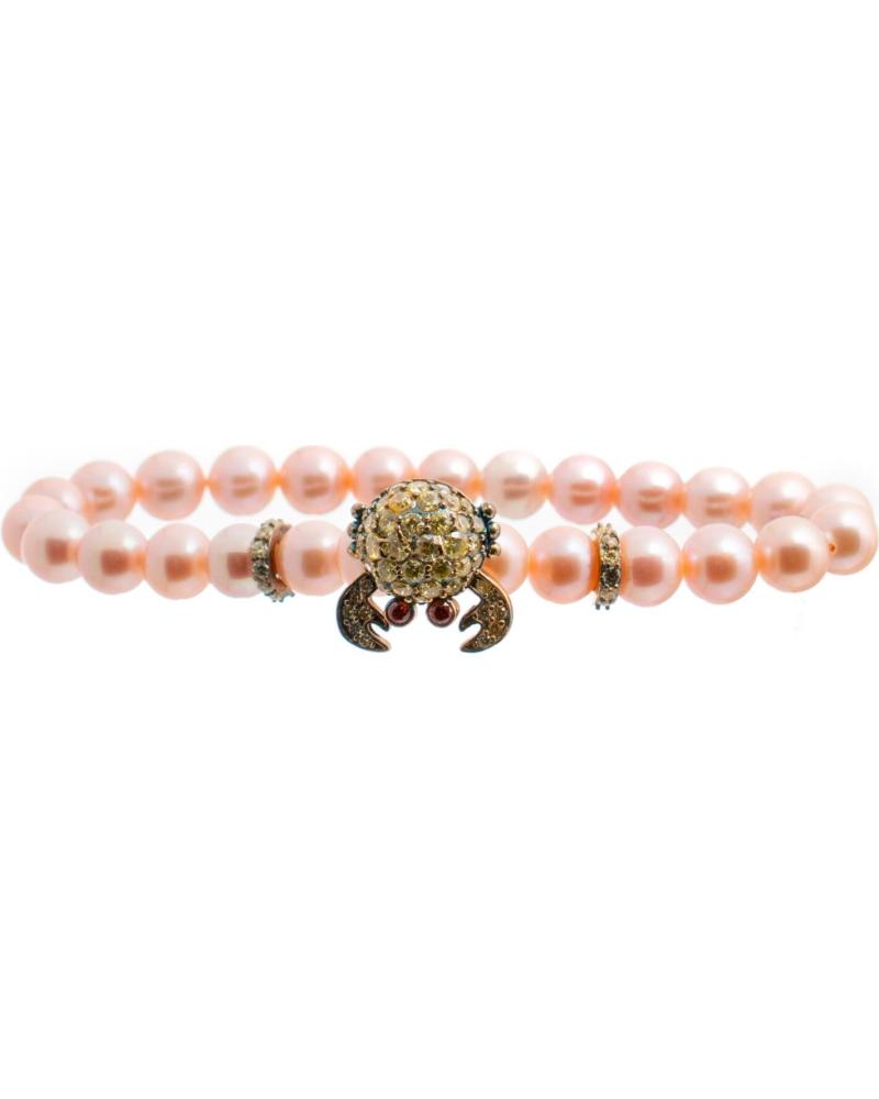 BRACCIALE LANCASTER JLA-BR-CRAB-6-PU CON CHARM GRANCHIO E PERLE CHIARE