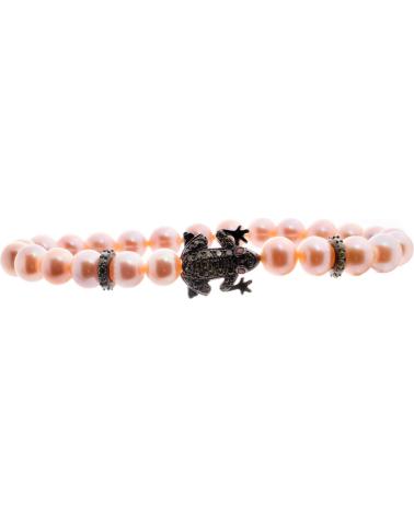 BRACCIALE LANCASTER JLA-BR-FROG-3-PU CON PERLINE E CHIUSURA A RANA