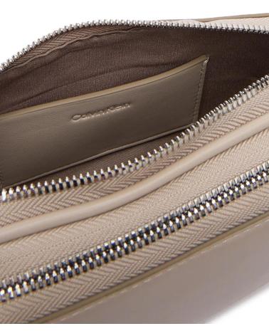 CALVIN KLEIN WEBBING DOUBLE STRAP TAUPE