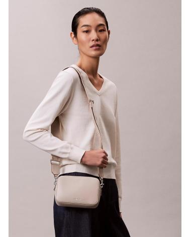 CALVIN KLEIN WEBBING DOUBLE STRAP TAUPE