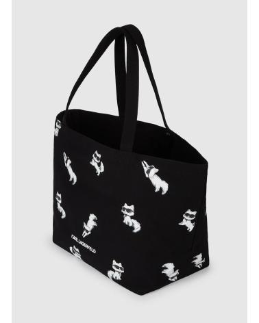 KARL LAGERFELD IKON CHOUPETTE AOP SHOPPER NEGRO