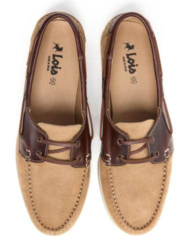 SCARPE DA BARCA LOIS JEANS IN CAMOSCIO CAMMELLO CON LACCI CAMEL