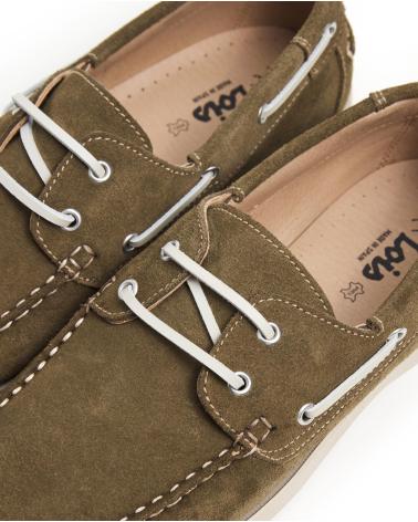 SCARPE DA BARCA LOIS JEANS IN CAMOSCIO FOREST CON LACCI FOREST