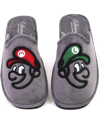 CABRERA 2935 ZAPATILLAS DE CASA GRIS CON DISEÑO MARIO BROS GRIS