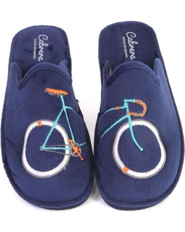 CABRERA 2936 HERREN HAUSSCHUHE MIT FAHRRAD-DESIGN MARINEBLAU AZUL MARINO