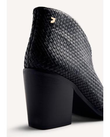 GIOSEPPO BOTINES DE PIEL TRENZADA ERHARD 77014 NEGROS CON TACÓN BLOQUE NEGRO