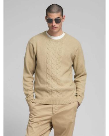 REPLAY RUNDHALS-PULLOVER RECYCELTES GEWEBE UK4871 BEIGE BEIGE