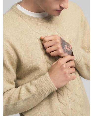 REPLAY RUNDHALS-PULLOVER RECYCELTES GEWEBE UK4871 BEIGE BEIGE