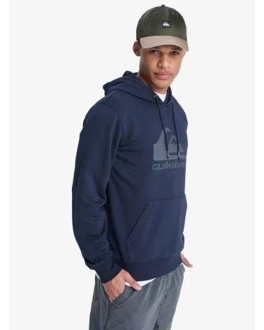 QUICKSILVER FELPA CON CAPPUCCIO EQYFT05053 LOGO STAMPATO AZUL MARINO