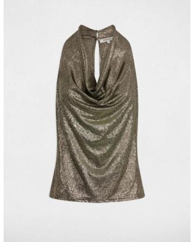 MORGAN TOP CUELLO DRAPEADO 252-DREA DORADO