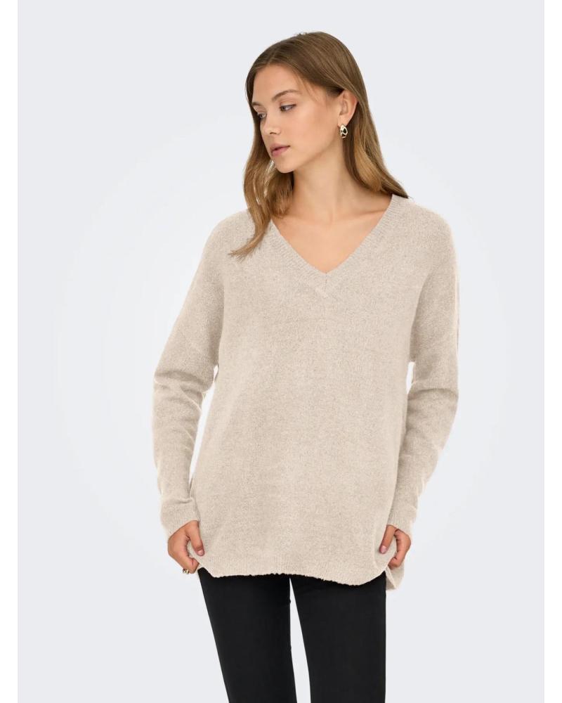 ONLY V-NECK SWEATER MODEL 15359535 BEIGE BEIGE